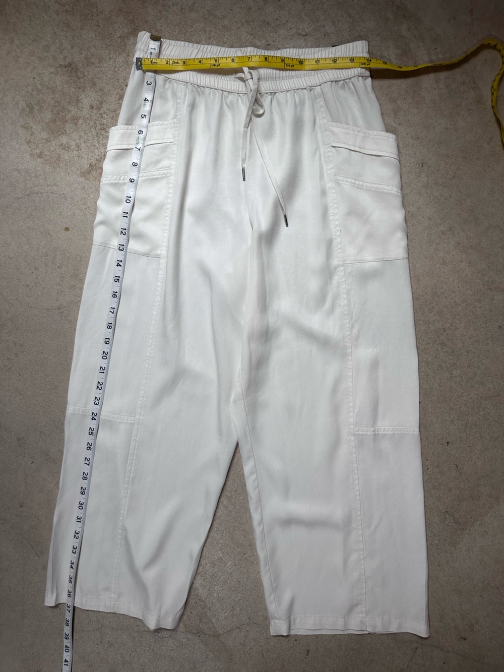 NWT Calia Journey Collection White Lyocell Wide Leg Ankle Pants High Rise S - Picture 8 of 11
